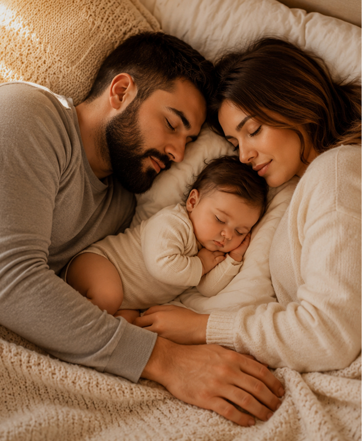Mother and baby resting peacefully